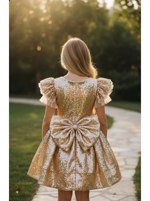 Gala Stil Gala Kısa Pullu Kız Çocuk Elbise