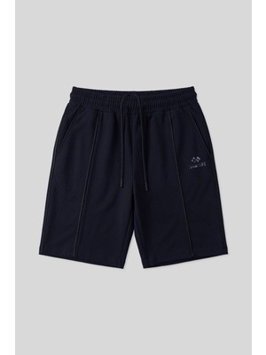 TOMMY LIFE Lacivert Oversize Fit Basic Ön Dikiş Detaylı Erkek Şort - 81283