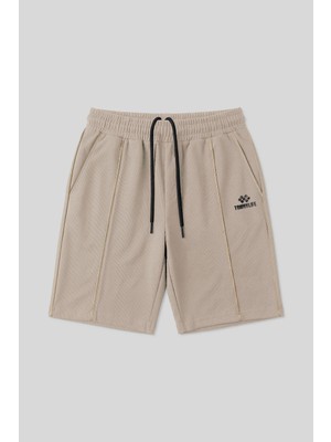TOMMY LIFE Bej Oversize Fit Basic Ön Dikiş Detaylı Erkek Şort - 81283