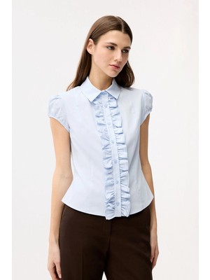 Adl Büzgü Detaylı Gömlek Mavi 13046164000