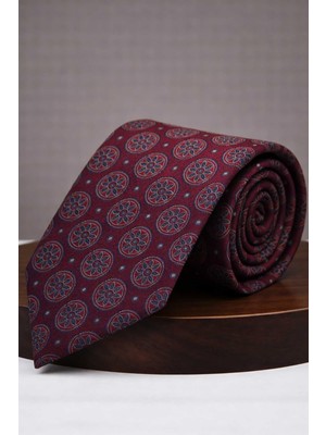 Kravatkolik Bordo Motif Kravat