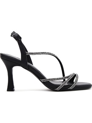 Derimod Kadın Siyah Taşlı Abiye Ince Topuklu Sandalet 26SFD4413TS