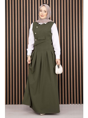 Asm Pile Detaylı Gömlekli Jile Takım Haki