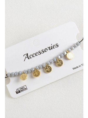 Renklime Para Kristal Makrome Ip Bileklik