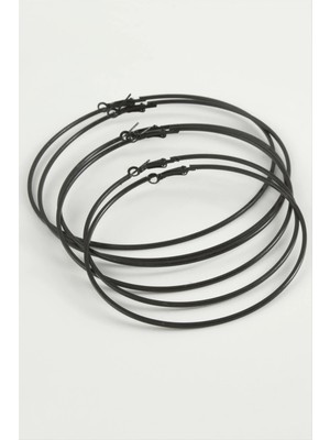 Renklime Ince Boru Metal Halka Küpe 6 Adet