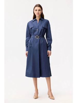 Adl Cep Detaylı Elbise Lacivert 12446444000