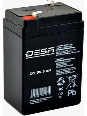 Desa Ds6-5 ,6V/5AH (70X47X101 Mm)Kuru Akü