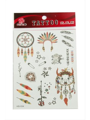 Renklime Kızılderili Tattoo Dövme Sticker