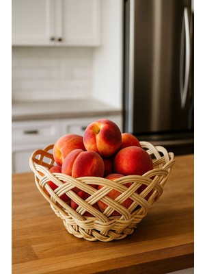 Feyza Design Doğal Hasır Meyve Sepeti, Sağlıklı ve Şık Sunum Için Ideal Seçenek