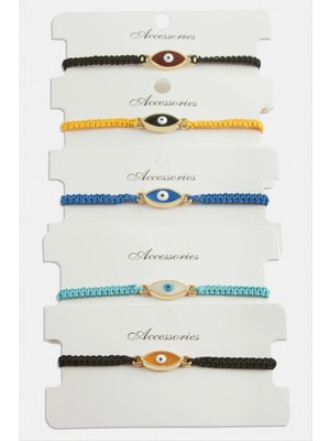 Renklime Nazar Makrome Örgülü Bileklik