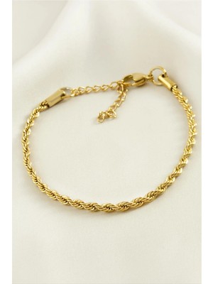 Renklime Burgulu Çelik Bileklik