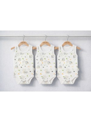 Kiddy Boo %100 Pamuklu 3 Lü Kampanyalı 6-9 ,18-24 Ay Arası Kız Erkek Zıbın Çıtçıtlı Body