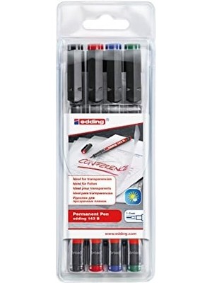 Skygo Edding 4 – 143 – 4 Ohp-Marker 143 B, Kalıcı, 1 – 3 Mm, Çeşitli