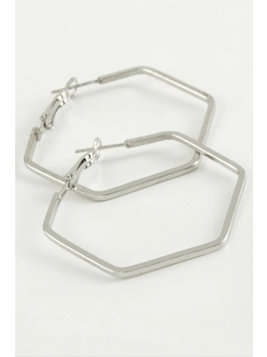 Renklime Beşgen Halka Küpe 5,5 cm