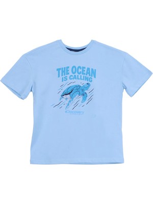 Discovery Expedition Baskılı Mavi Erkek Çocuk T-Shirt D6SB-TST3075