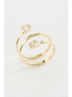 Renklime Oval Zirkon Taşlı Yüzük