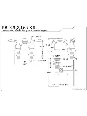Skygo KB2628 Napoli 4 Inç Lavabo Bataryası, Fırçalanmış Nikel