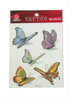 Renklime Kelebek Tattoo Dövme Sticker