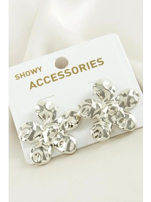 Renklime Papatya Metal Küpe