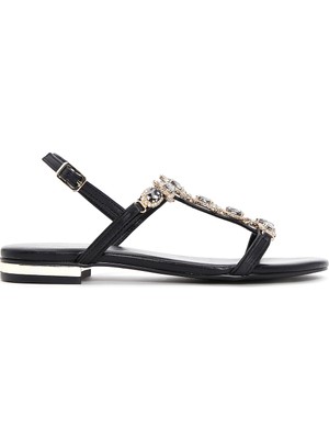 Derimod Kadın Siyah Taşlı Sandalet 26SFD440514