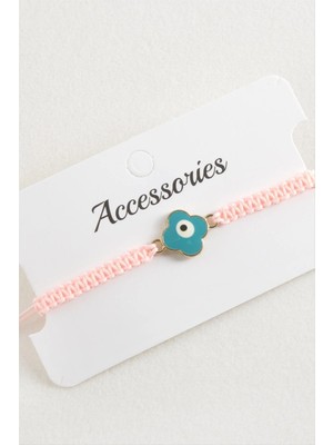 Renklime Çiçek Nazar Makrome Örgülü Bileklik