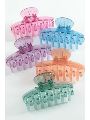 Renklime Düz Şeffaf Renkli Mandal Toka 8 cm