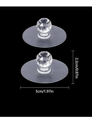 Skygo Yapışkanlı Kristal Kulp Askı Dolap, Ayna, Kapak Çekme Kulbu Topuz