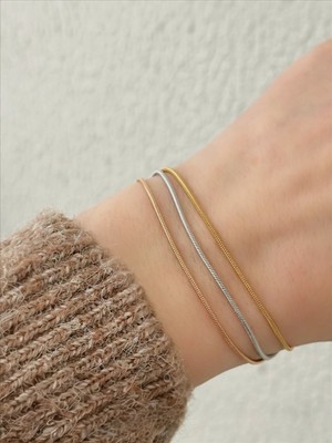 Qa Quella Accessories Çelik Üçlü Italtan Silindir Rose-Gümüş-Gold Zincir Bileklik 17+4 cm - Renkli