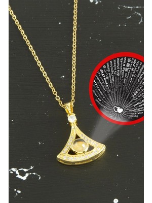 Renklime Oval Lüks Çelik Kolye 100 Dilde Seni Seviyorum