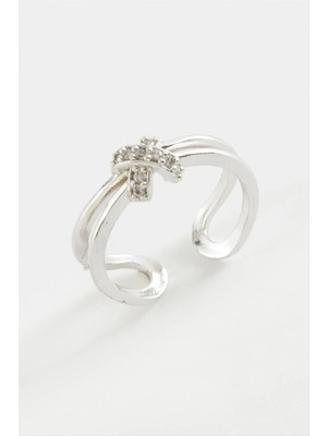 Renklime Çarpı Zirkon Taşlı Yüzük