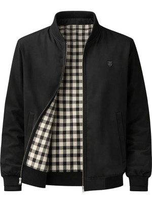 Sivaist Erkek Siyah Regular Bonded Kumaş Hakim Yaka Mevsimlik&Yazlık Mont