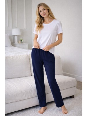 Remsa Kadın Penye Kumaş Tek Pijama Alt 09 Lacivert