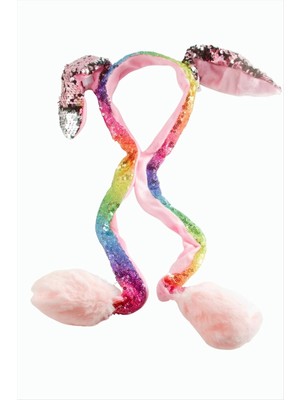 Renklime Peluş Hareketli Işıklı Tavşan Taç