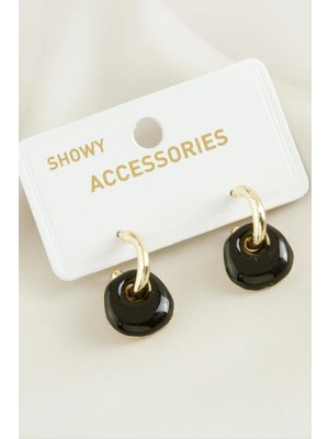 Renklime Yuvarlak Trend Mineli Küpe