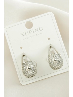 Renklime Xuping Su Damlası Zirkon Taşlı Lüks Çelik Küpe