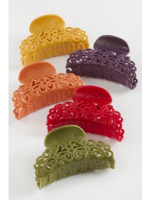 Renklime Çini Desenli Renkli Mandal Toka 6 cm