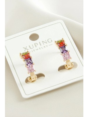 Renklime Xuping Zirkon Taşlı Lüks Çelik Küpe