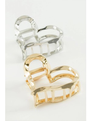 Renklime Kalp Burgulu Metal Mandal Toka 6 cm