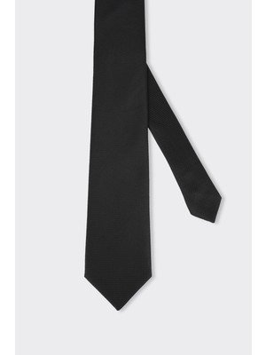 White Stone Siyah Kuş Gözü Desenli Kravat