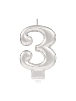 Skygo 3 Rakam Mum Gümüş Renk