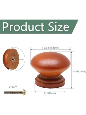 Skygo Mutfak Dolabı Topuzları, 12 Parça Yuvarlak Ahşap Dolap Topuzları, Çekmece Topuzları, Şifonyer Topuzları, Çekmece Kulpları, Şifonyer Çekmece Kulpları, Şifonyer Çekmeceleri Için Topuzlar (Vernik)