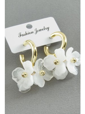 Renklime Çiçek Inci Küpe