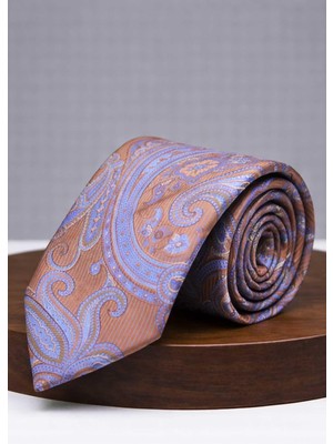 Kravatkolik Sütlü Kahve - Mavi Şal Kravat