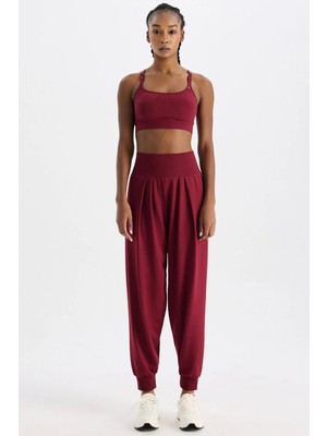 COMEUP Soft Kumaş Dokulu Dikişsiz Jogger Pantolon Scarlet Kırmızısı