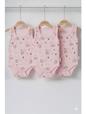 Kiddy Boo %100 Pamuklu 3 Lü Kampanyalı 6-9 ,18-24 Ay Arası Kız Erkek Bebek Zıbın Çıtçıtlı Body