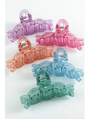 Renklime Fiyong Şeffaf Renkli Mandal Toka 8 cm