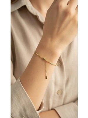 ArmoniaVital Kadın Altın Kaplama Burgu Model Şık Hediyelik Bileklik