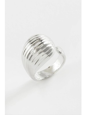 Renklime Çizgili Su Damlası Metal Yüzük