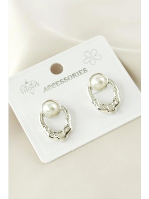 Renklime Oval Metal Inci Küpe