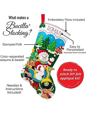 Skygo Bucilla 52413 Parlak Kar Tanesi Çorap Seti, Pamuk, Çok Renkli, Tek Beden